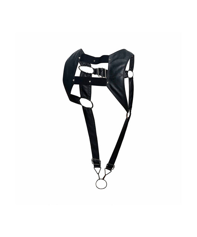 MOB - DNGEON BLACK HARNESS WITH UPPER COCK RING ONE SIZE