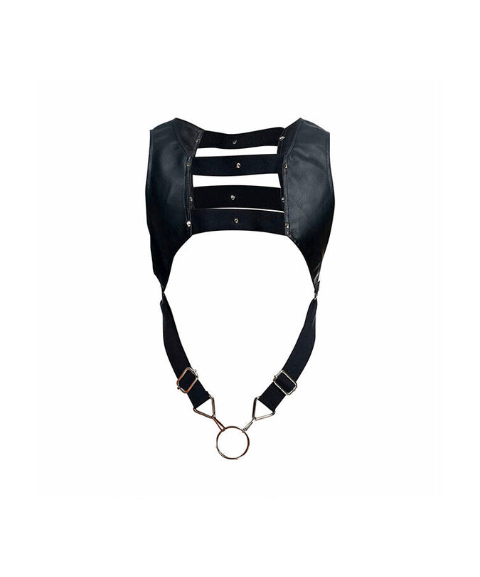 MOB - DNGEON BLACK HARNESS WITH UPPER COCK RING ONE SIZE