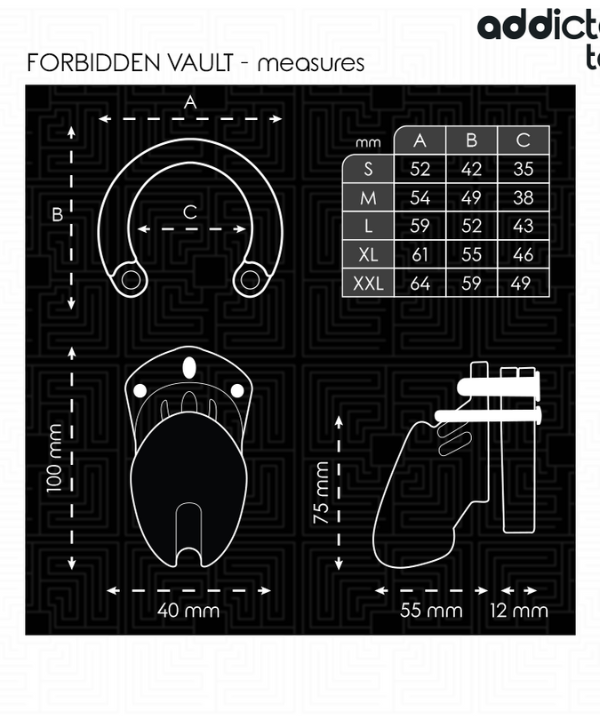 ADDICTED TOYS LOCKED - FORBIDDEN VAULT PENIS CAGE 10 CM