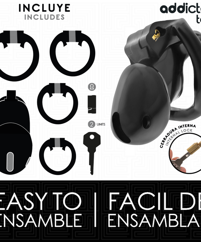 ADDICTED TOYS LOCKED - MINDNIGHT CELL PENIS CAGE SIZE S
