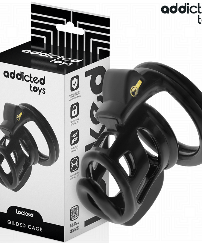 ADDICTED TOYS LOCKED - GILDEN CAGE SILICONE PENIS CAGE 8.5 CM