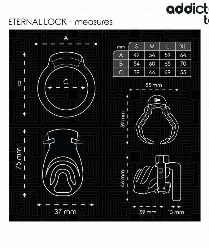 ADDICTED TOYS LOCKED - ETERNAL LOCK PENISKOOI 9 CM