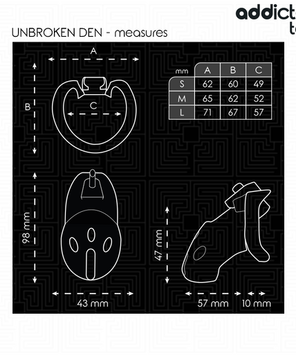 ADDICTED TOYS LOCKED - UNBROKEN DEN PENIS CAGE 9.8 CM ADDICTED TOYS LOCKED - UNBROKEN DEN PENIS CAGE 9.8 CM