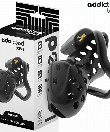 ADDICTED TOYS LOCKED - CHAINED HOLLOW PENIS CAGE 10.5 CM ADDICTED TOYS LOCKED - CHAINED HOLLOW PENIS CAGE 10.5 CM