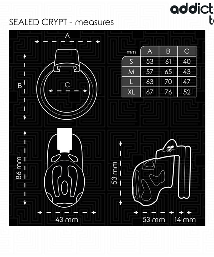ADDICTED TOYS LOCKED - SEALED CRYPT PENIS CAGE 8 CM ADDICTED TOYS LOCKED - SEALED CRYPT PENIS CAGE 8 CM