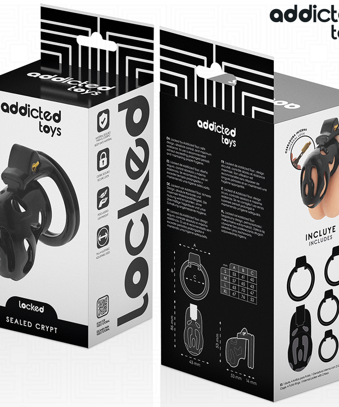 ADDICTED TOYS LOCKED - VERZEGELDE CRYPT PENISKooi 8 CM