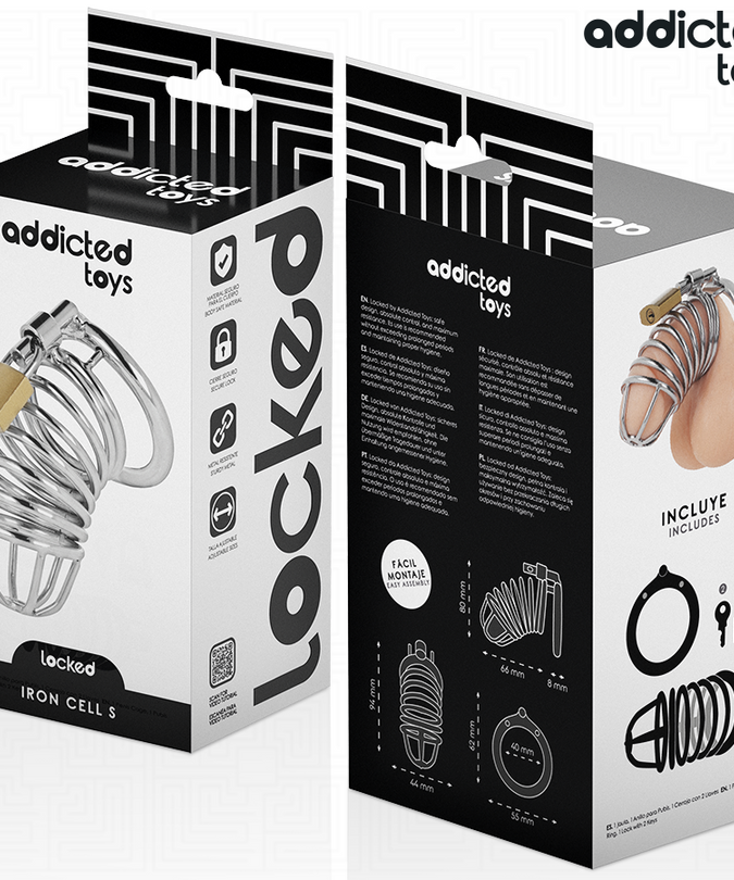 ADDICTED TOYS LOCKED - IJZEREN CEL METALEN PIEMEL KOOI 4 CM MAAT S