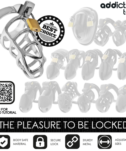 ADDICTED TOYS LOCKED - SILVER LOCK PENIS CAGE METAL SIZE M ADDICTED TOYS LOCKED - SILVER LOCK PENIS CAGE METAL SIZE M