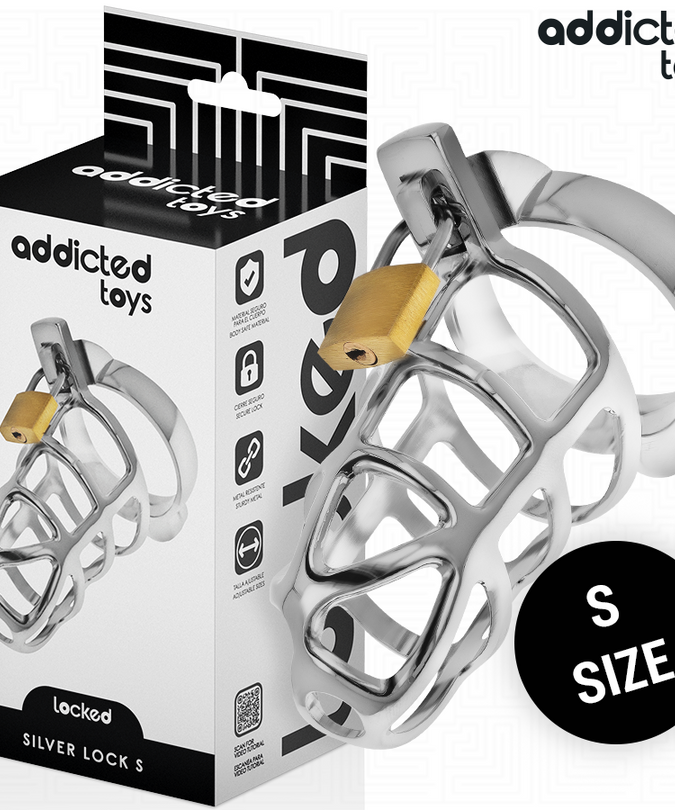 Addicted Toys Locked – Zilveren Metalen Peniskooi Maat S