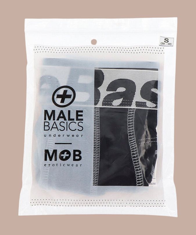 Pleasurements Mob Fetish Jockstrap Football in blauwe verpakking met Male Basics branding