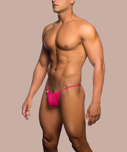Mob – Roze Kant String Maat S/M Mob – Roze Kant String Maat S/M
