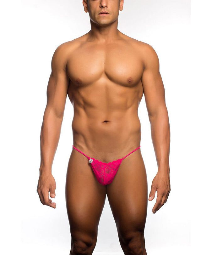 MOB - PINK LACE THONG SIZE L/XL