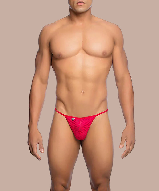 Mob – Roter Mikrofaser V-String Größe S/m
