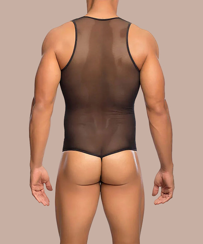 Mob – Transparenter schwarzer Bodysheer Größe S/m