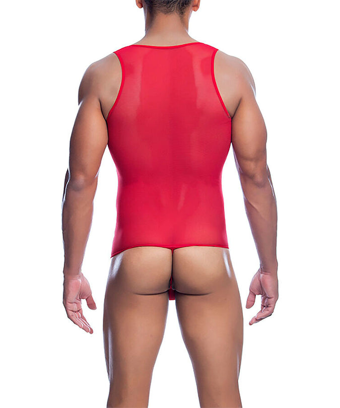 MOB - RED TRANSPARENT BODYSHEER SIZE S/M