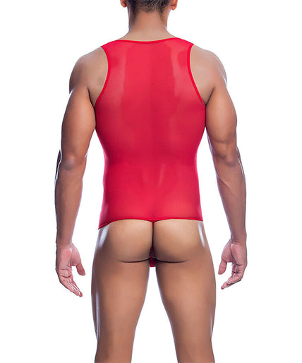 MOB - RED TRANSPARENT BODYSHEER SIZE L/XL MOB - RED TRANSPARENT BODYSHEER SIZE L/XL