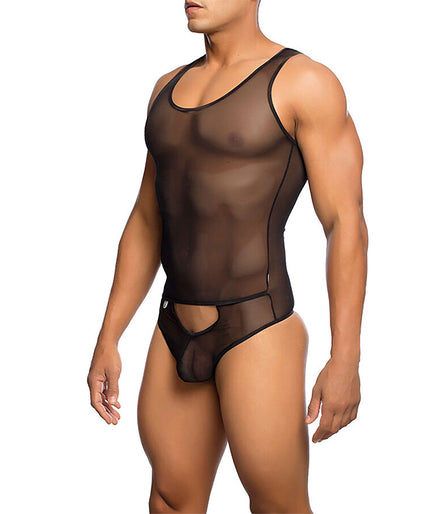 MOB - TRANSPARANT ZWARTE BODYSUIT MAAT L/XL MOB - TRANSPARANT ZWARTE BODYSUIT MAAT L/XL