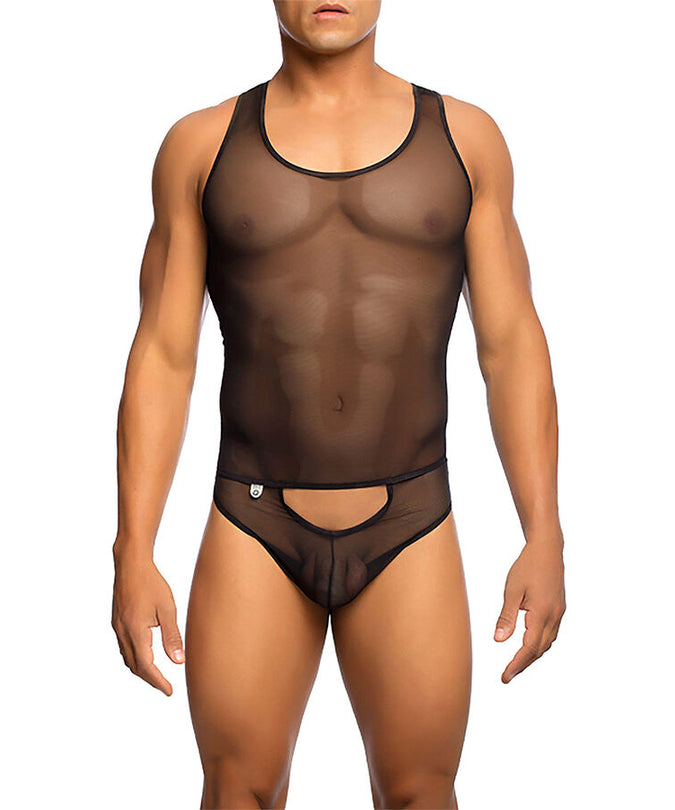 MOB - TRANSPARANT ZWARTE BODYSUIT MAAT L/XL