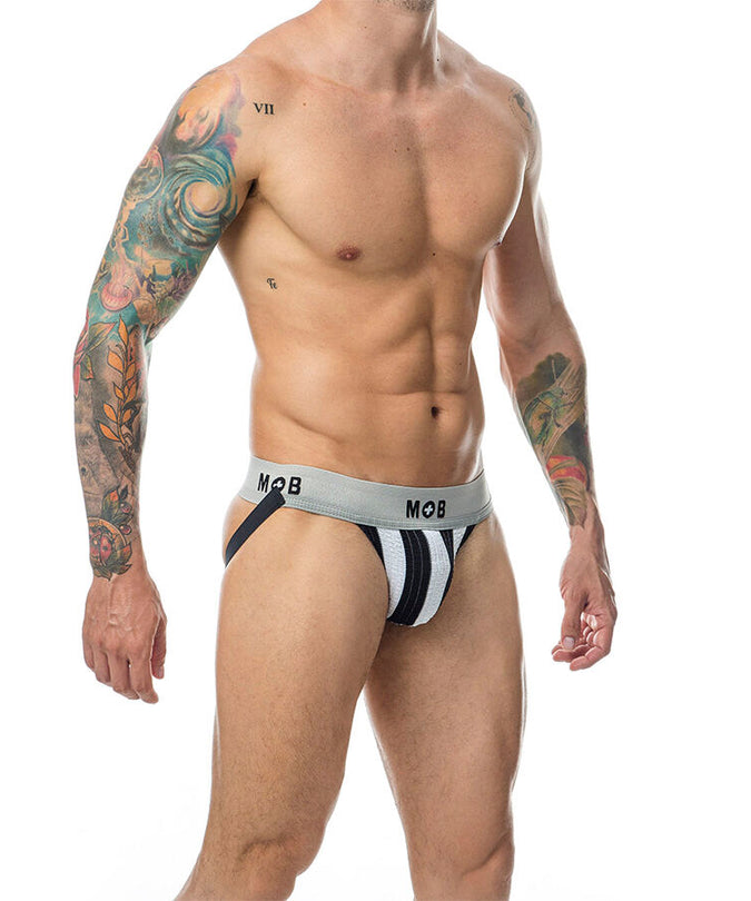 MOB - CLASSIC STRIPE WHITE JOCK SIZE S