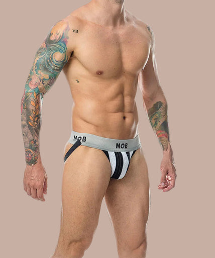 Mob – Classic Stripe White Jock Size XL Mob – Classic Stripe White Jock Size XL