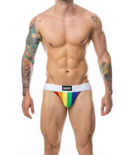 MOB - CLASSIC JOCK STRIPE RAINBOW SIZE M MOB - CLASSIC JOCK STRIPE RAINBOW SIZE M