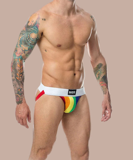 Mob – Classic Jock Stripe Rainbow Size XL Mob – Classic Jock Stripe Rainbow Size XL
