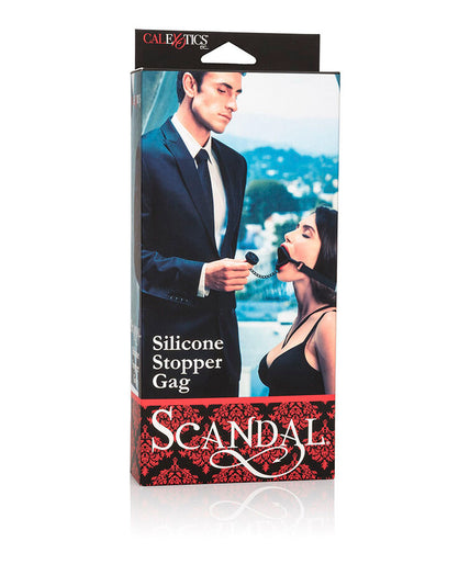 CALEXOTICS - SCANDAL GAG WITH BLACK SILICONE PLUG CALEXOTICS - SCANDAL GAG WITH BLACK SILICONE PLUG