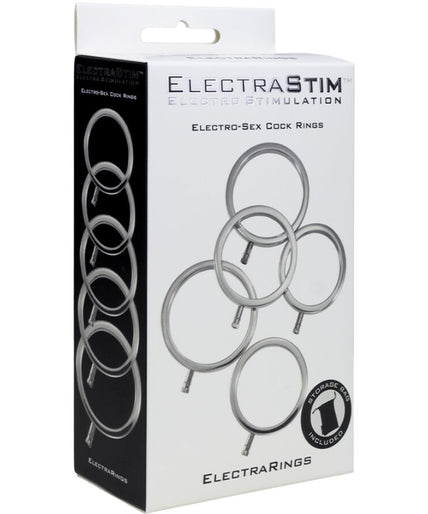 ELECTRASTIM - ELECTRARINGS METAL PENIS RINGS PACK OF 5 ELECTRASTIM - ELECTRARINGS METAL PENIS RINGS PACK OF 5