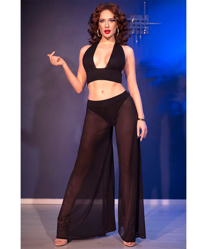 CHILIROSE - CR 4857 BLACK TOP AND PANTS SET SIZE L CHILIROSE - CR 4857 BLACK TOP AND PANTS SET SIZE L