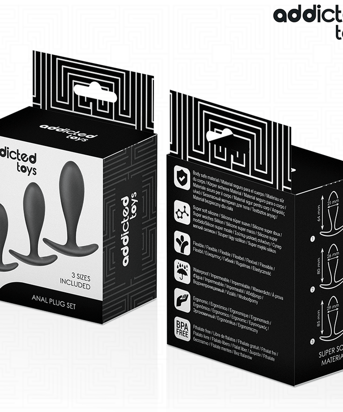 ADDICTED TOYS - SET OF 3 ANAL PLUG SILICONE MODEL 2