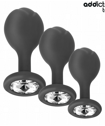 ADDICTED TOYS - SET OF 3 ANAL PLUG SILICONE WITH JEWEL ADDICTED TOYS - SET OF 3 ANAL PLUG SILICONE WITH JEWEL