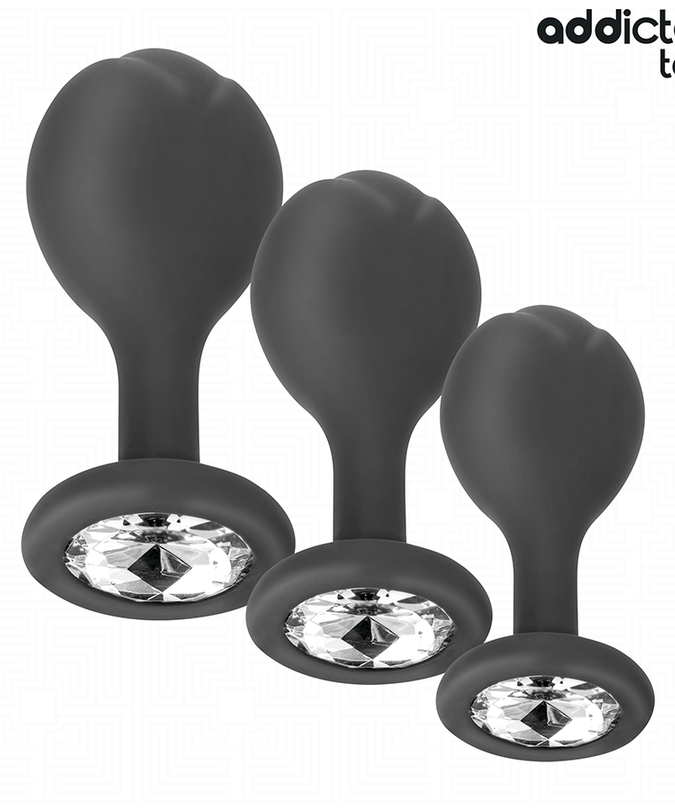 ADDICTED TOYS - SET OF 3 ANAL PLUG SILICONE WITH JEWEL