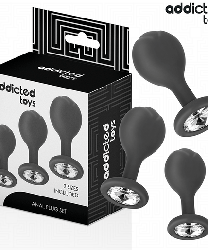 ADDICTED TOYS - SET OF 3 ANAL PLUG SILICONE WITH JEWEL ADDICTED TOYS - SET OF 3 ANAL PLUG SILICONE WITH JEWEL
