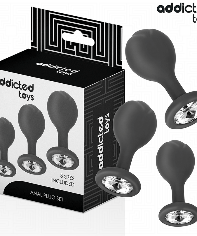 ADDICTED TOYS - SET OF 3 ANAL PLUG SILICONE WITH JEWEL