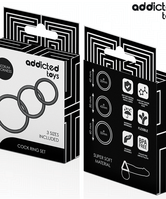 ADDICTED TOYS - SET SILICONEN RINGEN MODEL 2