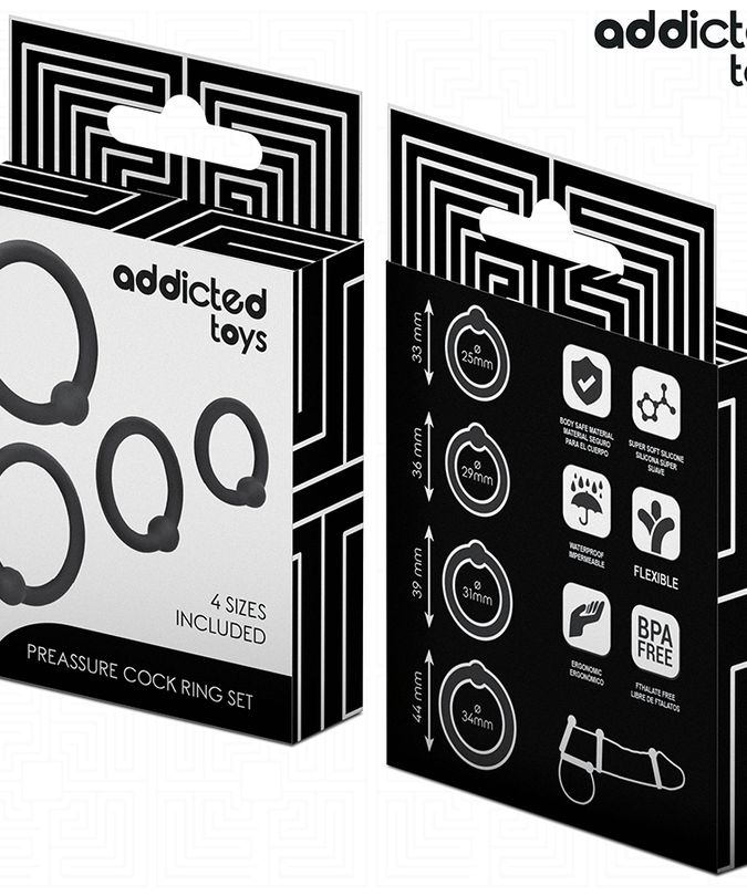 ADDICTED TOYS - SET VAN DRUK SILICONEN RINGEN