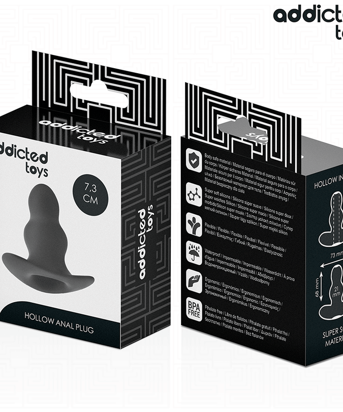 Addicted Toys – Hohler Analplug aus Silikon Größe S 7,3 cm
