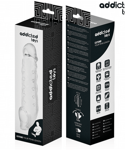 Addicted Toys – Transparente Penishülle Größe M 27 cm Addicted Toys – Transparente Penishülle Größe M 27 cm