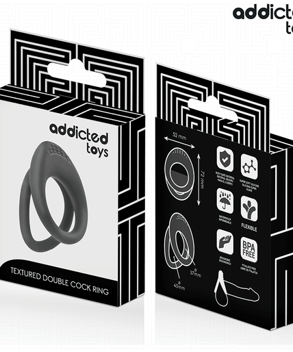 ADDICTED TOYS - DOUBLE TEXTURED PENIS RING ADDICTED TOYS - DOUBLE TEXTURED PENIS RING