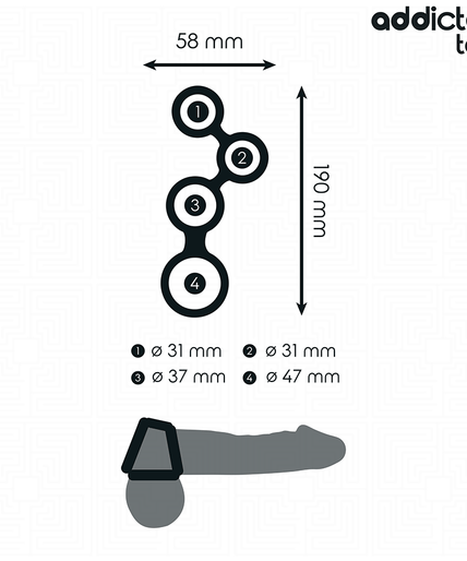 ADDICTED TOYS - PENIS RING WITH DIVIDERS FOR TESTICLES ADDICTED TOYS - PENIS RING WITH DIVIDERS FOR TESTICLES