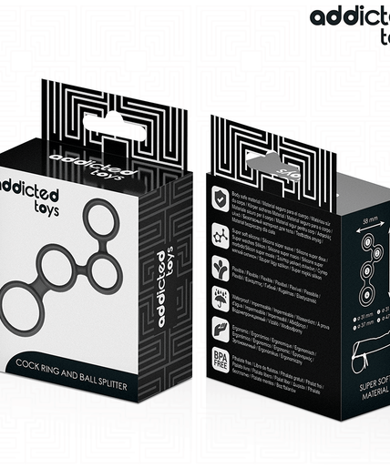 ADDICTED TOYS - PENIS RING WITH DIVIDERS FOR TESTICLES ADDICTED TOYS - PENIS RING WITH DIVIDERS FOR TESTICLES