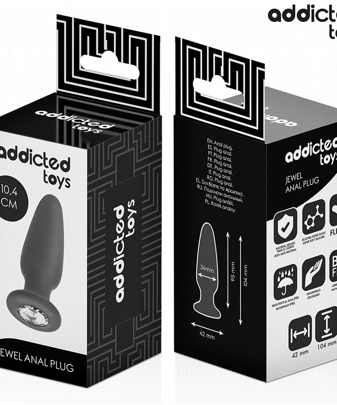 ADDICTED TOYS - ANAL PLUG WITH JEWEL SILICONE SIZE M 10.4 CM