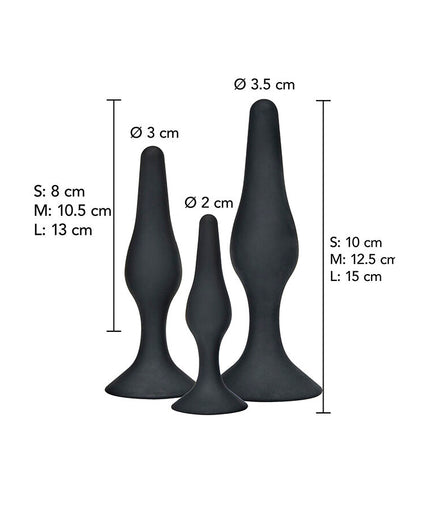 TOYJOY - ANAL PLAY CURVY COMPANIONS ANAALPLUG 3 STUKS ZWART TOYJOY - ANAL PLAY CURVY COMPANIONS ANAALPLUG 3 STUKS ZWART