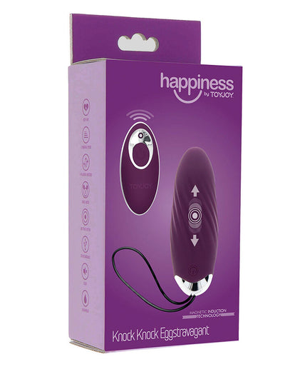 TOYJOY - HAPPINESS KNOCK KNOCK EGGSTAVAGANT VIBRATOR WITH REMOTE CONTROL PURPLE TOYJOY - HAPPINESS KNOCK KNOCK EGGSTAVAGANT VIBRATOR WITH REMOTE CONTROL PURPLE