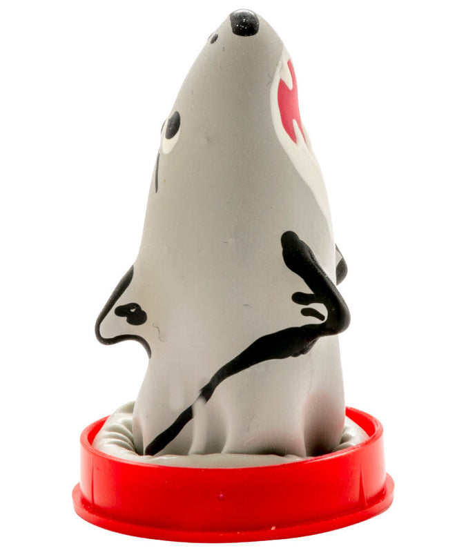 CONDOMERIE - HANDPAINTED NOVELTY CONDOMS SHARK MODEL 1