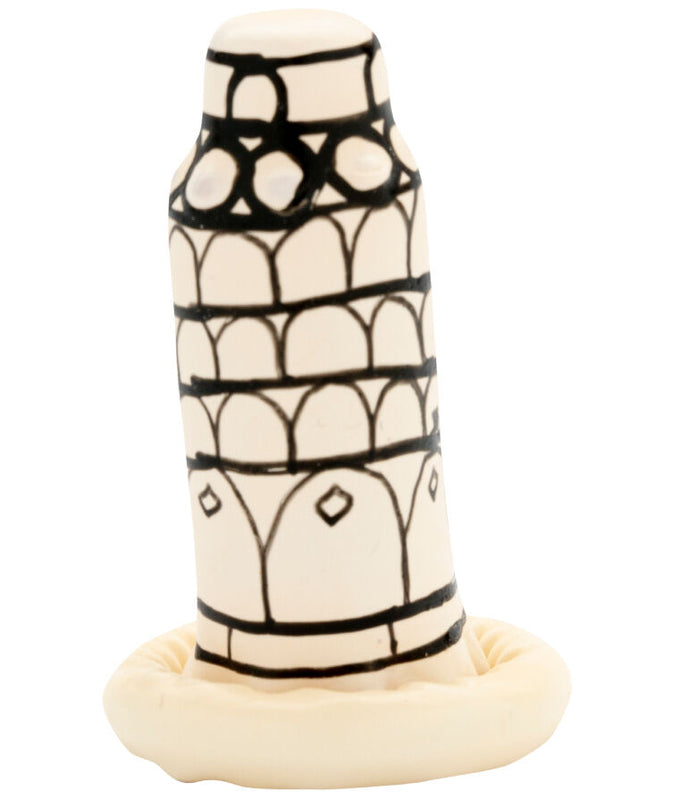 CONDOMERIE - HANDPAINTED NOVELTY CONDOMS PISA TOWER