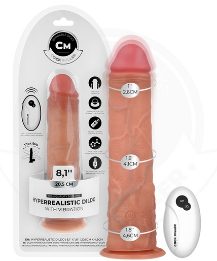COCK MILLER - REALISTIC DILDO WITH SUCTION CUP AND REMOTE CONTROL VIBRATION 20.5 CM COCK MILLER - REALISTIC DILDO WITH SUCTION CUP AND REMOTE CONTROL VIBRATION 20.5 CM
