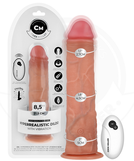 COCK MILLER - REALISTIC DILDO WITH SUCTION CUP AND VIBRATION WITH REMOTE CONTROL 21.5 CM COCK MILLER - REALISTIC DILDO WITH SUCTION CUP AND VIBRATION WITH REMOTE CONTROL 21.5 CM
