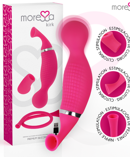 MORESSA - KIRK DUO SUCTION + MULTI-PERFORMANCE MASSAGER PREMIUM SILICONE RECHARGEABLE MORESSA - KIRK DUO SUCTION + MULTI-PERFORMANCE MASSAGER PREMIUM SILICONE RECHARGEABLE