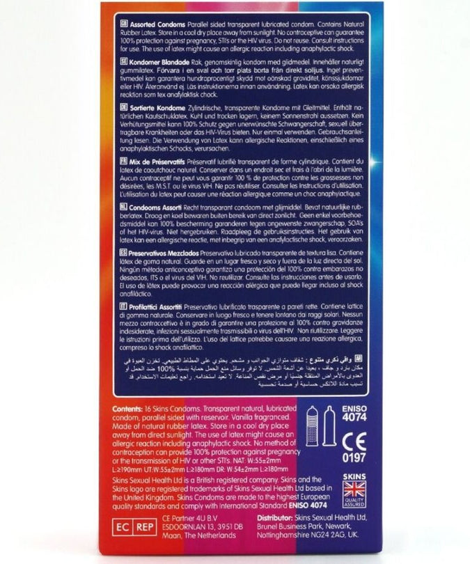 SKINS - VERPAKKING MET 16 DIVERSE PREMIUM CONDOMS